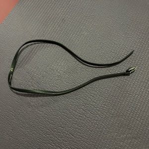 Max Mara MaxMara Black Leather Gunmetal Hardware Belt Size 40